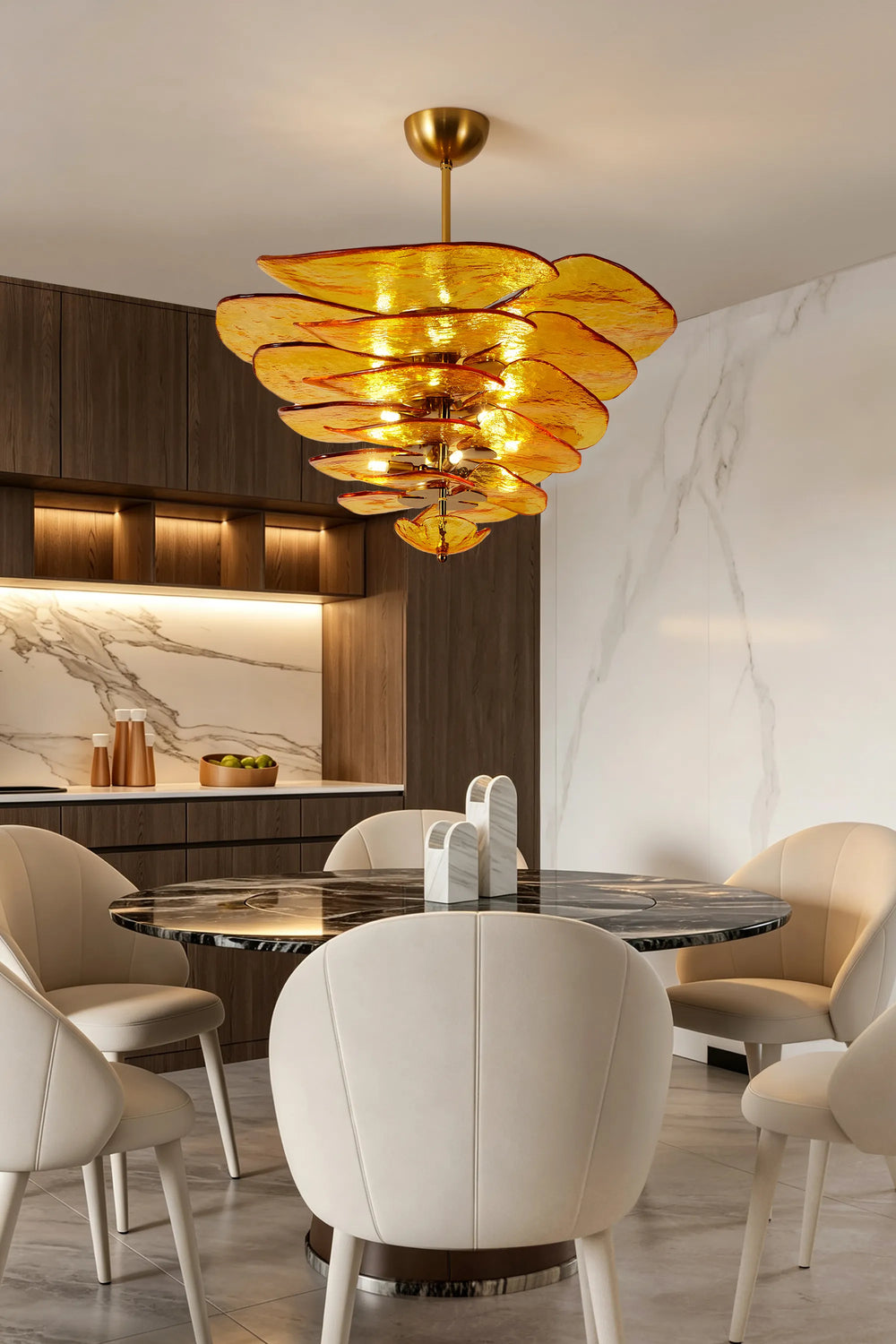 Artisan Amber Glass Chandelier