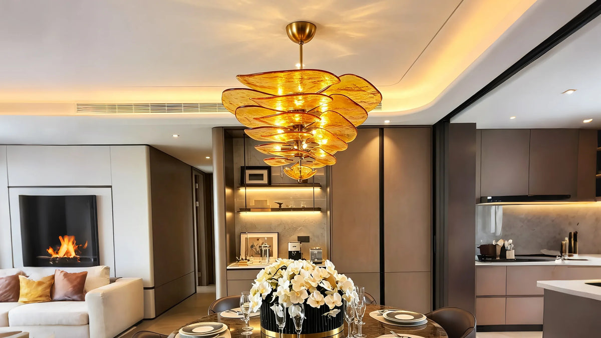 Artisan Amber Glass Chandelier